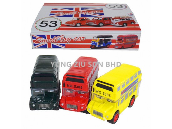 (12P/BOX)5319-12#ALLOY PULL BACK DOUBLE DECKER BUS